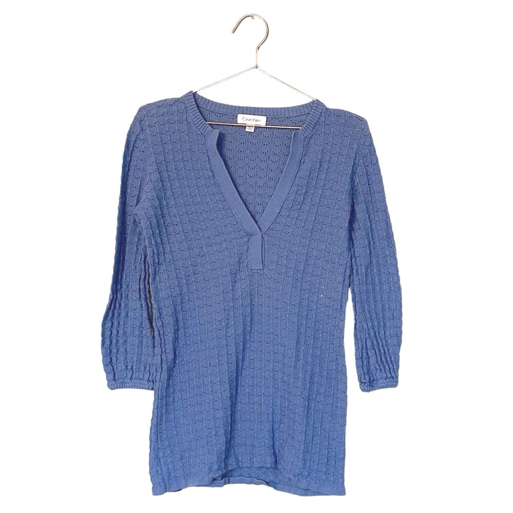 Calvin Klein sweater open knit v neck size small